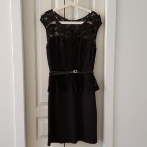 Laura Petites black dress with belt